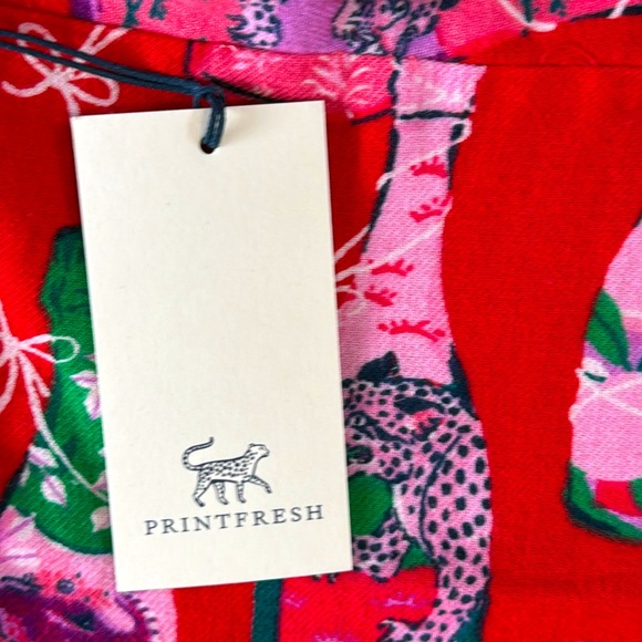 Printfresh Brushed Twill Robe Red “Pop the Bubbly” Champagne Bottles Print -S/M - Picture 8 of 12